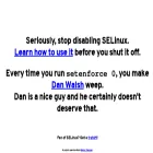 stopdisablingselinux.com